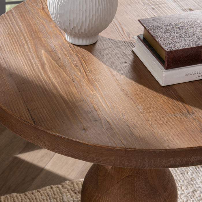 Biltmore Reclaimed Pine Round End Table - 51005399 - GreatFurnitureDeal