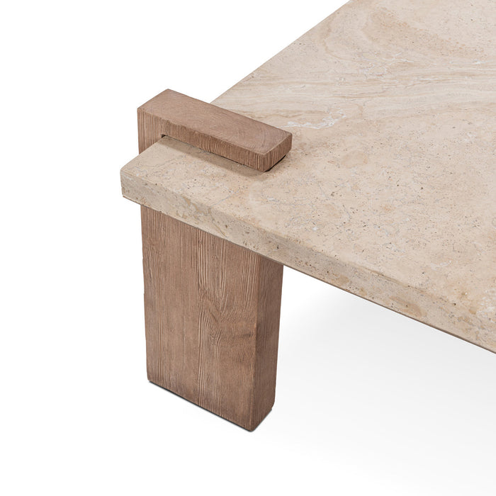 Classic Home - Ruare Travertine Square Coffee Table - 51005415 - GreatFurnitureDeal