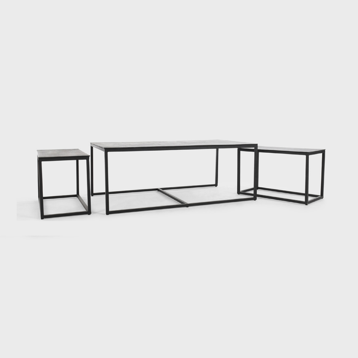 Classic Home - Buckley Cast Aluminum Rectangle Coffee Table Set of 3 - 51005883 - GreatFurnitureDeal