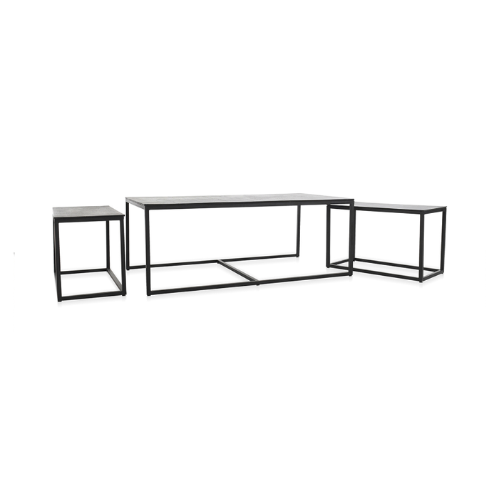Classic Home - Buckley Cast Aluminum Rectangle Coffee Table Set of 3 - 51005883 - GreatFurnitureDeal