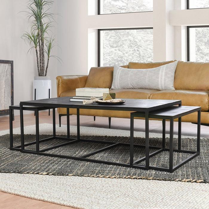 Classic Home - Buckley Cast Aluminum Rectangle Coffee Table Set of 3 - 51005883 - GreatFurnitureDeal