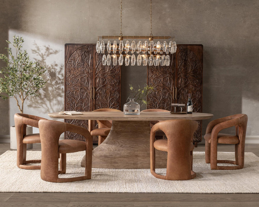 Classic Home - Amra Solid Wood Oval Dining Table - 51005976 - GreatFurnitureDeal