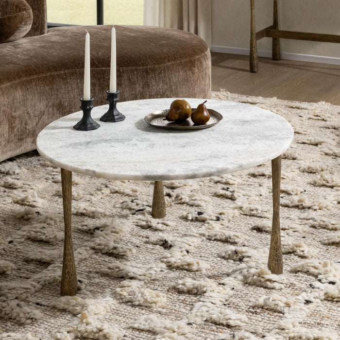 Classic Home - Venicia 32" Round Coffee Table in White Sage - 51007638