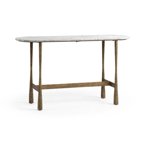 Classic Home - Venicia Oval Console Table in White Sage - 51007639 - GreatFurnitureDeal