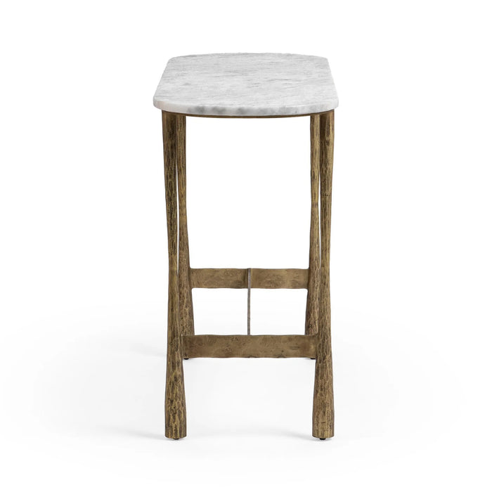 Classic Home - Venicia Oval Console Table in White Sage - 51007639 - GreatFurnitureDeal