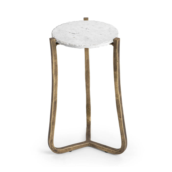 Classic Home - Emilia Round End Table in Snow Fall - 51007642