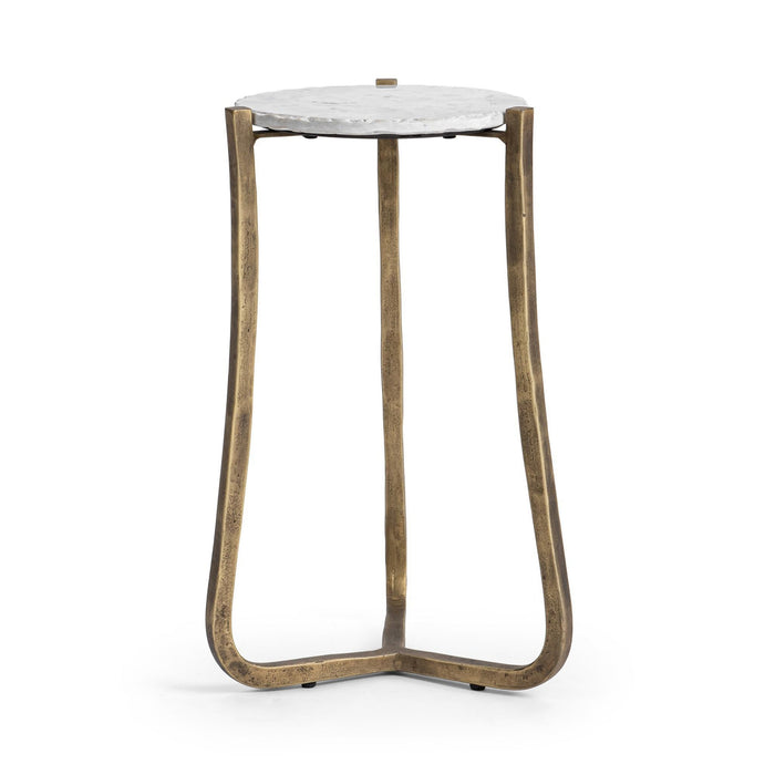 Classic Home - Emilia Round End Table in Snow Fall - 51007642