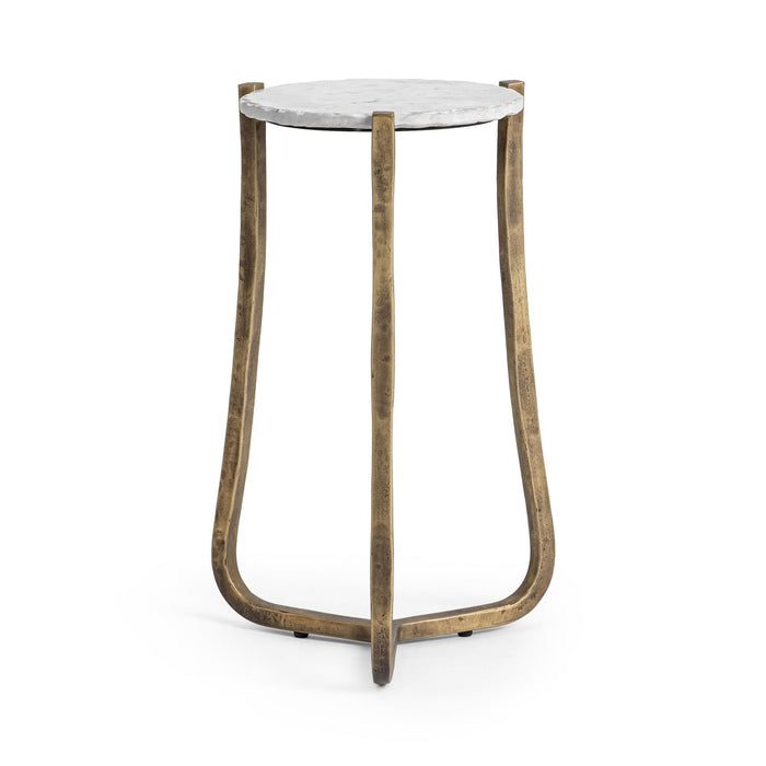 Classic Home - Emilia Round End Table in Snow Fall - 51007642