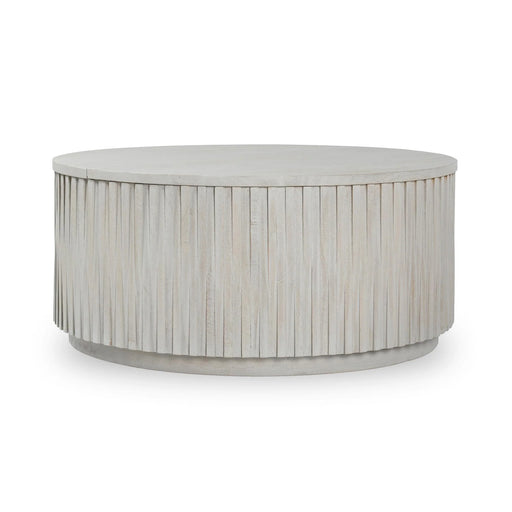 Classic Home - Mrytle Round Wood Coffee Table in Gray - 51011258 - GreatFurnitureDeal