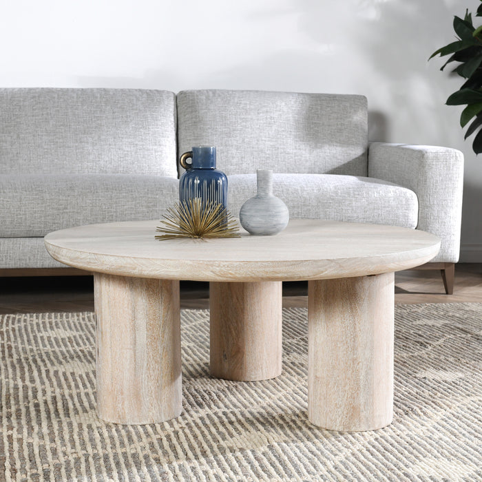 Kosas Home - Beau Solid Wood Round Coffee Table - 51011497 - GreatFurnitureDeal