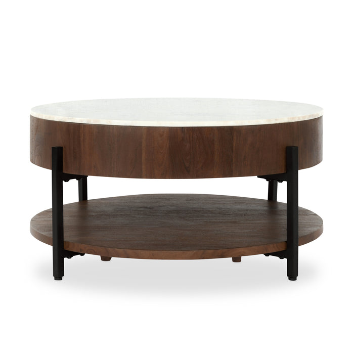 Classic Home Furniture - Lorna Marble/Acacia Wood 38" Round Coffee Table  - 51011886 - GreatFurnitureDeal