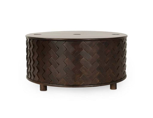 Classic Home Furniture - Shira Mango Wood 40" Round Storage Coffee Table Kona Brown - 51011887 - GreatFurnitureDeal