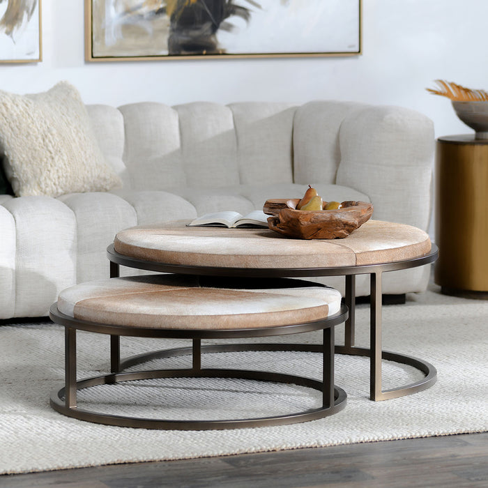 Classic Home Furniture - Hayword Hide Set Of 2 Nesting Coffee Tables Blonde - 51011898