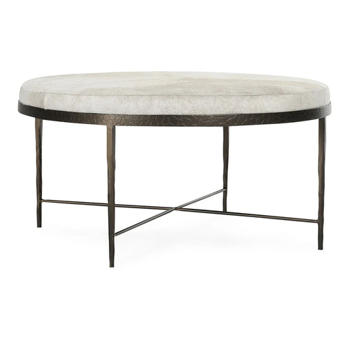 Classic Home - Bose Hide 30" Round Coffee Table Ivory - 51011899 - GreatFurnitureDeal