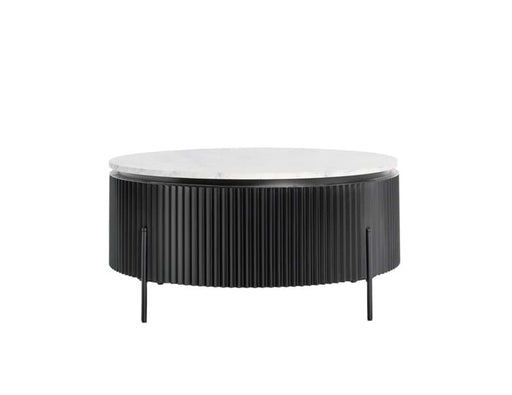 Classic Home Furniture - Gage Marble/Metal 36" Round Coffee Table Black/White - 51011903 - GreatFurnitureDeal