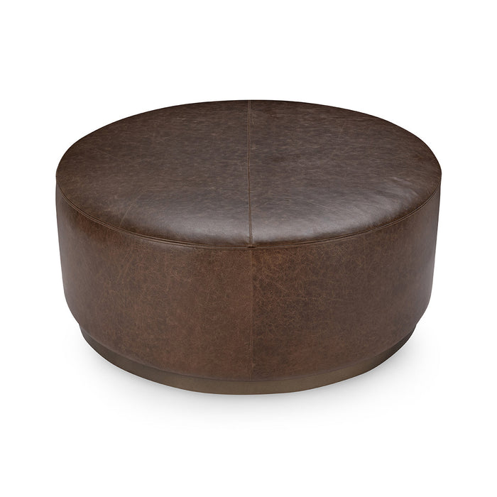 Classic Home - Clair Leather Round Cocktail Coffee Table - 51011967 - GreatFurnitureDeal