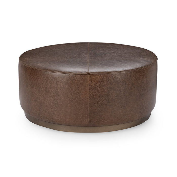 Classic Home - Clair Leather Round Cocktail Coffee Table - 51011967 - GreatFurnitureDeal