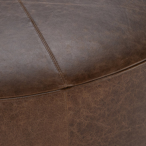 Classic Home - Clair Leather Round Cocktail Coffee Table - 51011967 - GreatFurnitureDeal