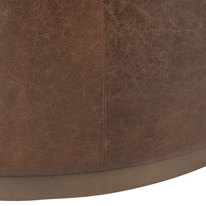 Classic Home - Clair Leather Round Cocktail Coffee Table - 51011967 - GreatFurnitureDeal