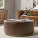 Classic Home - Clair Leather Round Cocktail Coffee Table - 51011967 - GreatFurnitureDeal