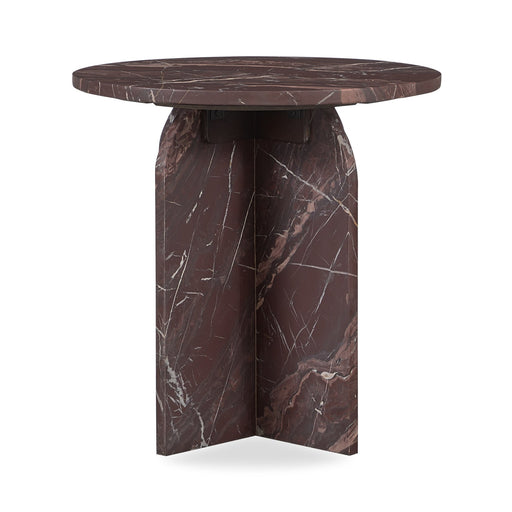 Classic Home - Briley Marble Round Accent Table Small - Merlot - 51012024 - GreatFurnitureDeal