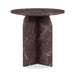Classic Home - Briley Marble Round Accent Table Small - Merlot - 51012024 - GreatFurnitureDeal