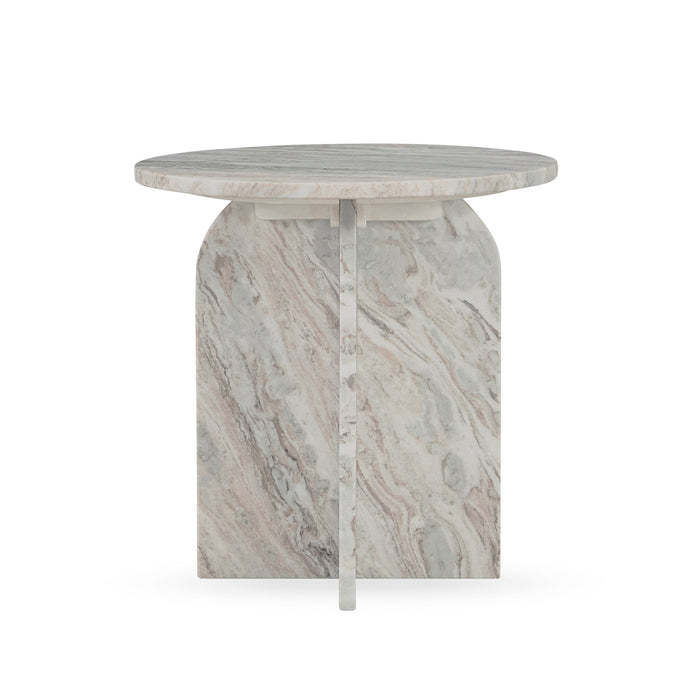 Classic Home - Briley Marble Round Accent Table Small - Rusty Gray - 51012025 - GreatFurnitureDeal