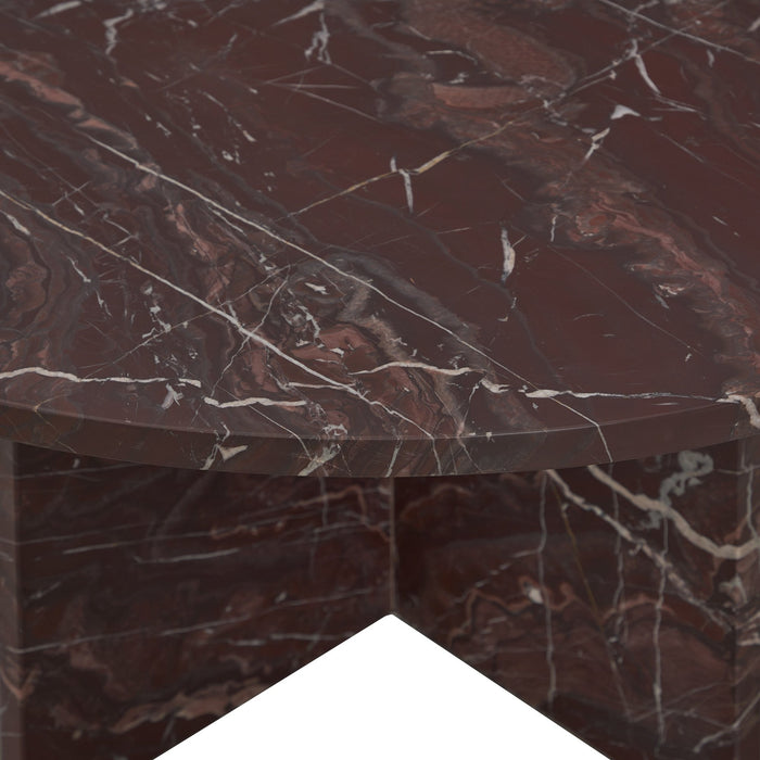 Classic Home - Reilly Marble Round Coffee Table Red - 51012027 - GreatFurnitureDeal