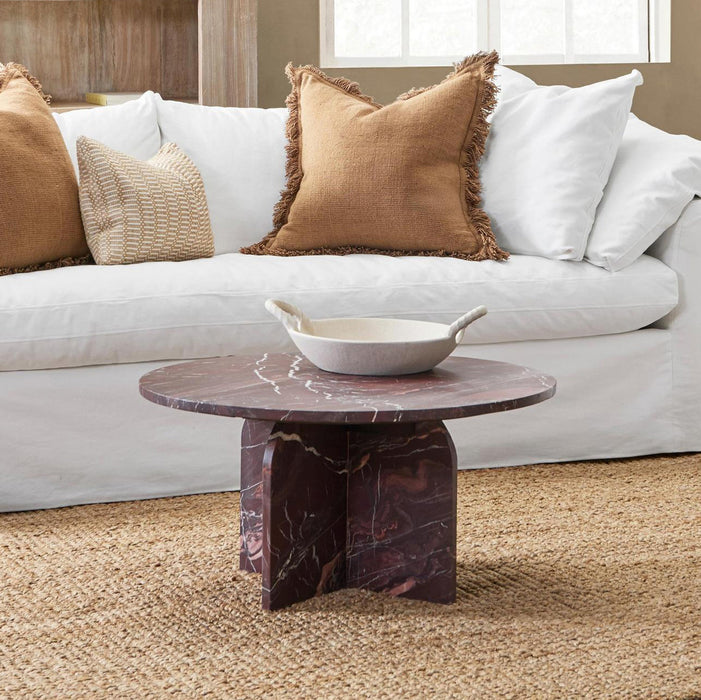 Classic Home - Reilly Marble Round Coffee Table Red - 51012027 - GreatFurnitureDeal