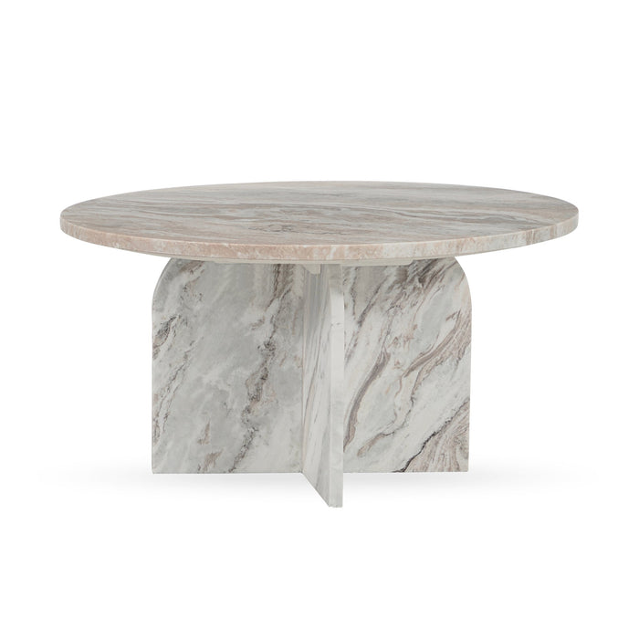Classic Home - Reilly Marble Round Coffee Table Gray - 51012028 - GreatFurnitureDeal