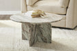Classic Home - Reilly Marble Round Coffee Table Gray - 51012028 - GreatFurnitureDeal