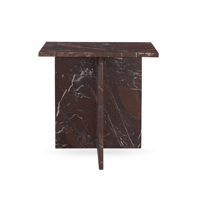 Classic Home - Bexly Marble Square End Table - Red - 51012030 - GreatFurnitureDeal