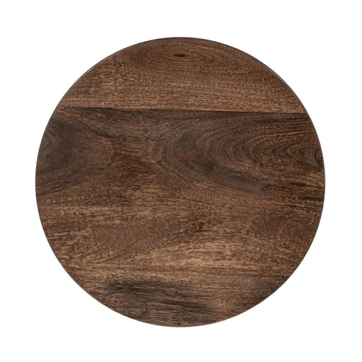 Classic Home - Andra Leather Round Accent Table - Cocoa Brown - 51012038 - GreatFurnitureDeal