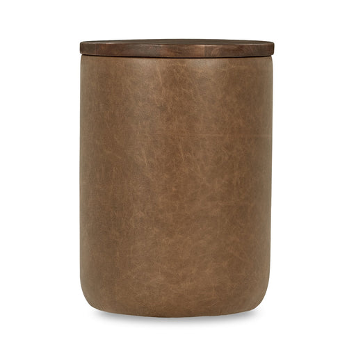 Classic Home - Andra Leather Round Accent Table - Chestnut - 51012039 - GreatFurnitureDeal
