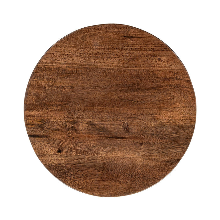 Classic Home - Andra Leather Round Accent Table - Tan - 51012040 - GreatFurnitureDeal