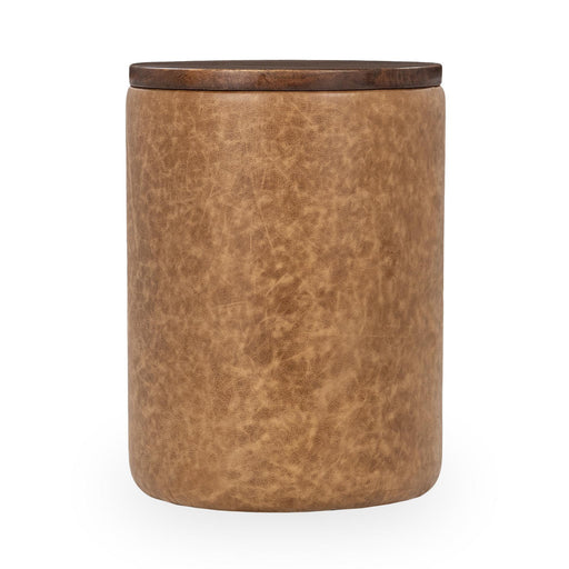 Classic Home - Andra Leather Round Accent Table - Tan - 51012040 - GreatFurnitureDeal