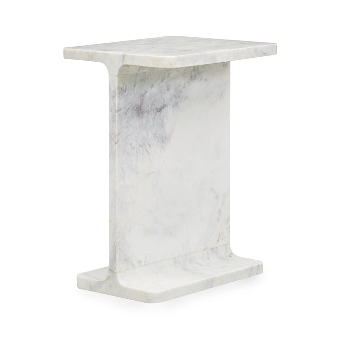 Classic Home - Delaney Marble Rectangle Accent Table - White - 51012045 - GreatFurnitureDeal