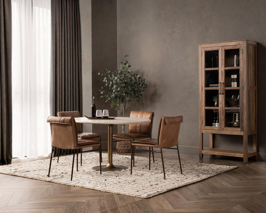 Classic Home - Malani Travertine Round Dining Table - 51012049 - GreatFurnitureDeal