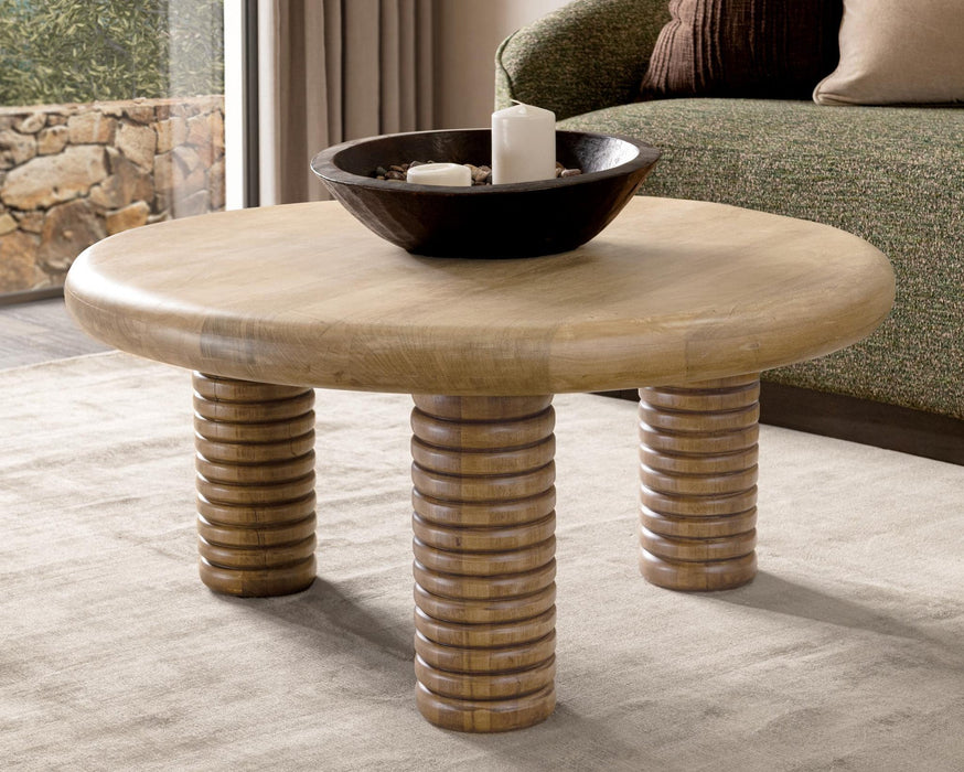 Classic Home - Ilaria Reclaimed Wood Round Coffee Table - 51012083 - GreatFurnitureDeal