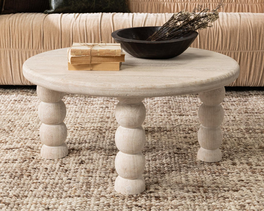 Classic Home - Adir Solid Wood Round Coffee Table - 51012089 - GreatFurnitureDeal