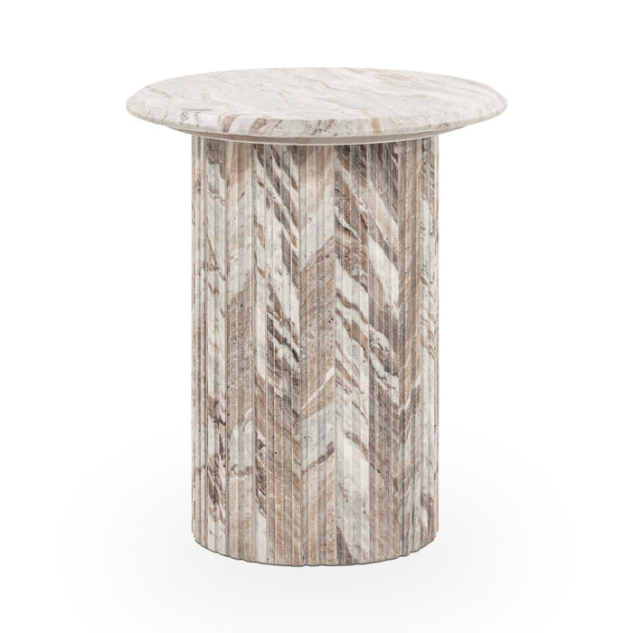 Classic Home - Nordens Marble Round End Table - 51012106 - GreatFurnitureDeal