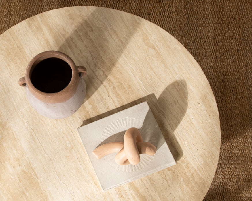 Classic Home - Idella Travertine Round Coffee Table - 51012110 - GreatFurnitureDeal