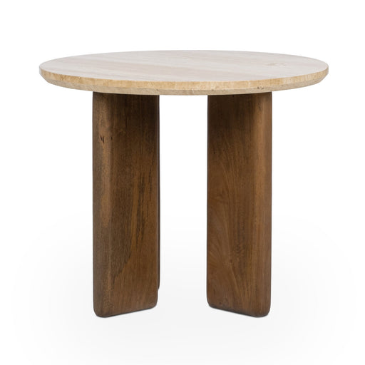 Classic Home - Idella Travertine Round End Table - 51012111 - GreatFurnitureDeal