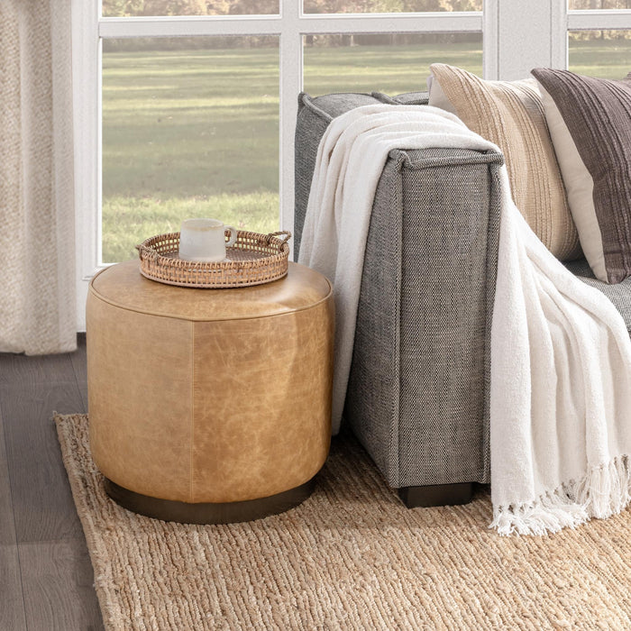 Classic Home - Clair 20" Round Ottoman in Sedona Brown - 51012113 - GreatFurnitureDeal