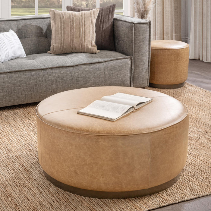 Classic Home - Clair Round Ottoman in Sedona Brown - 51012114