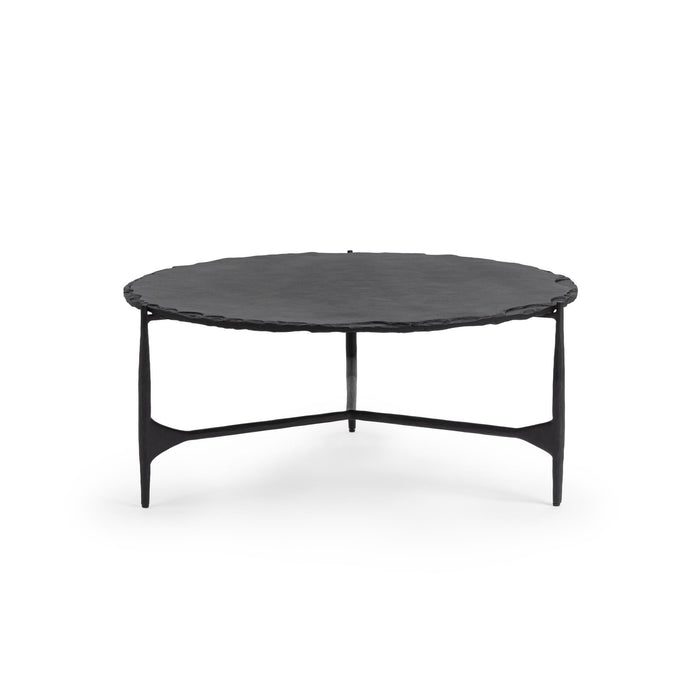 Classic Home - Luka 36" Round Coffee Table in Charcoal Forge - 51012191