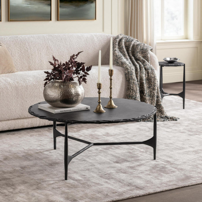 Classic Home - Luka 36" Round Coffee Table in Charcoal Forge - 51012191