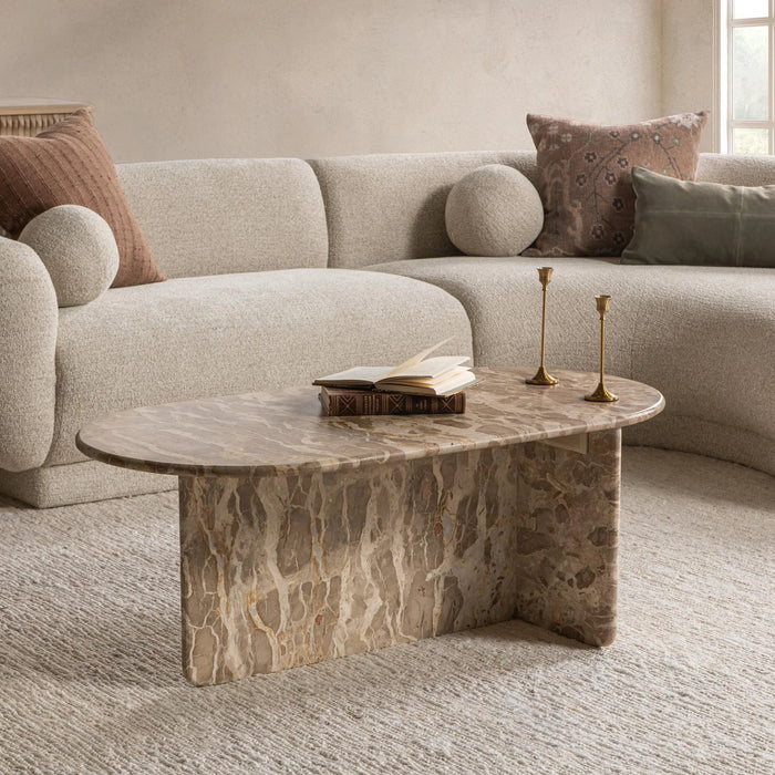Classic Home - Jaylani Oval Coffee Table in Desert Drift - 51012269 - GreatFurnitureDeal