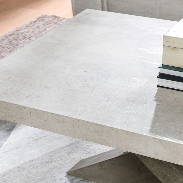 Classic Home - Durant Coffee Table in Antique White/Distressed Brown - 51030948 - GreatFurnitureDeal