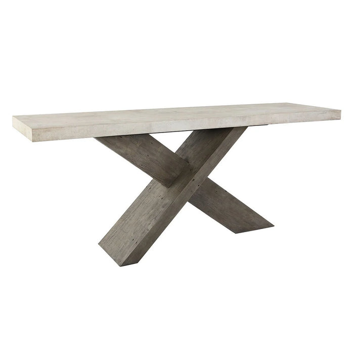 Classic Home - Durant Console Table in Antique White/Distressed Brown - 51030949 - GreatFurnitureDeal